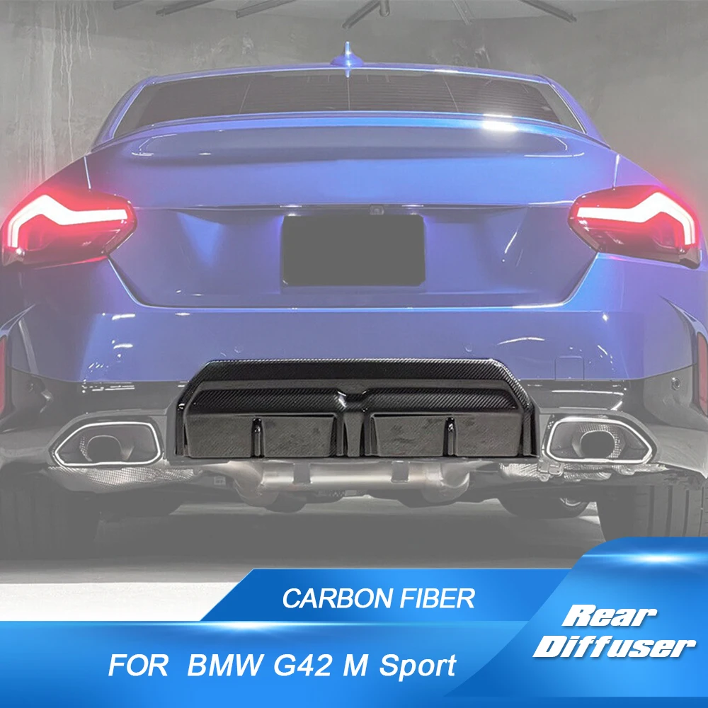 

Задний бампер из углеродного волокна, диффузор, спойлер для BMW 2 серии G42 M Sport 2 Door 2022 2023, задний диффузор, протектор для губ
