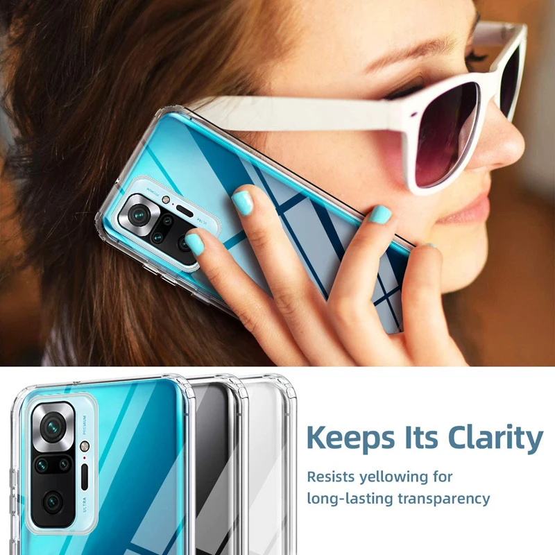 360 Shockproof Clear Case with Double PC PET Front and Back Cover