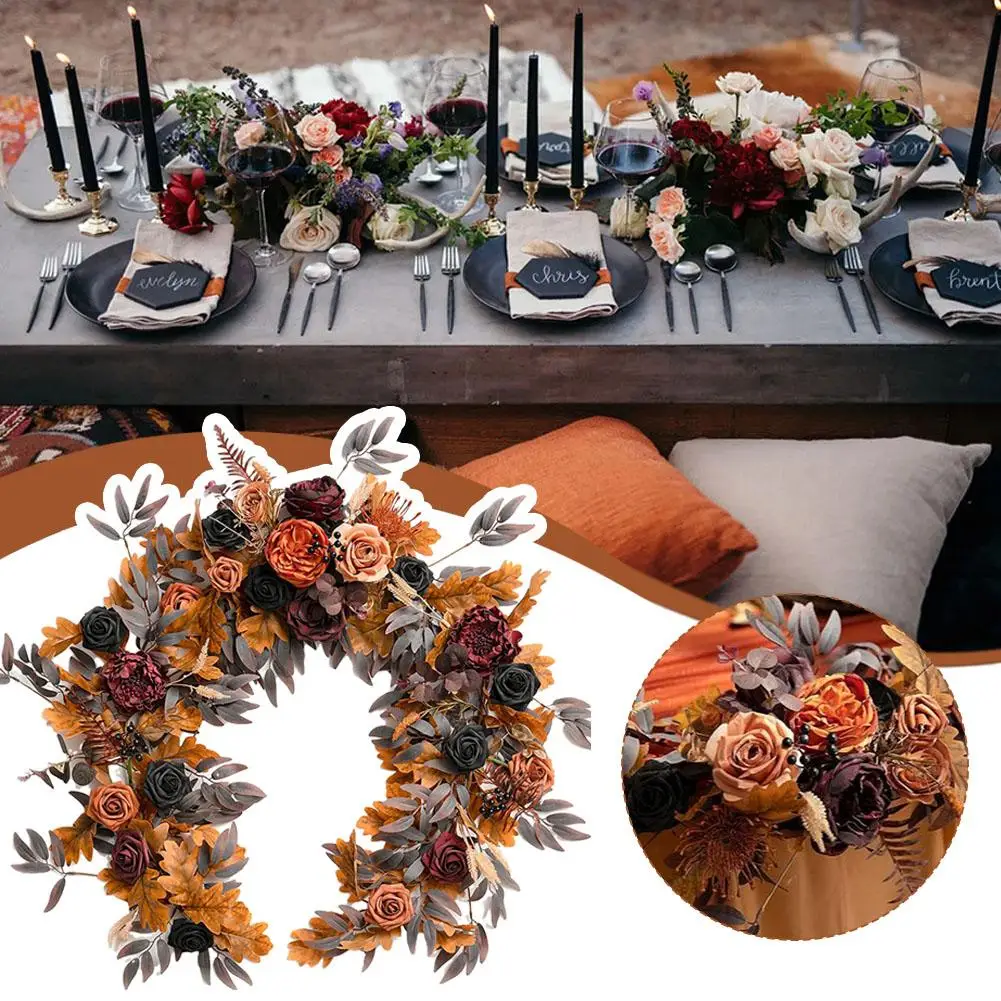 

Simulated garland Wedding Wreath Handcrafted Artificial Flowers Decorat Vintage Garland Garland Halloween with W1Q1