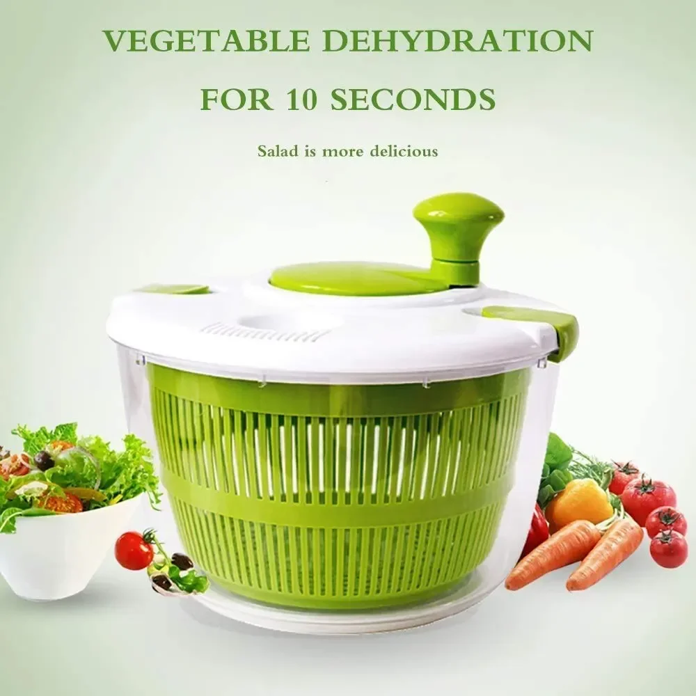 Vegetable Dryer Salad Spinner Fruit Drain Basket Hand Crank Centrifuge Food Dehydrator Fruits Basket Kitchen Accessories
