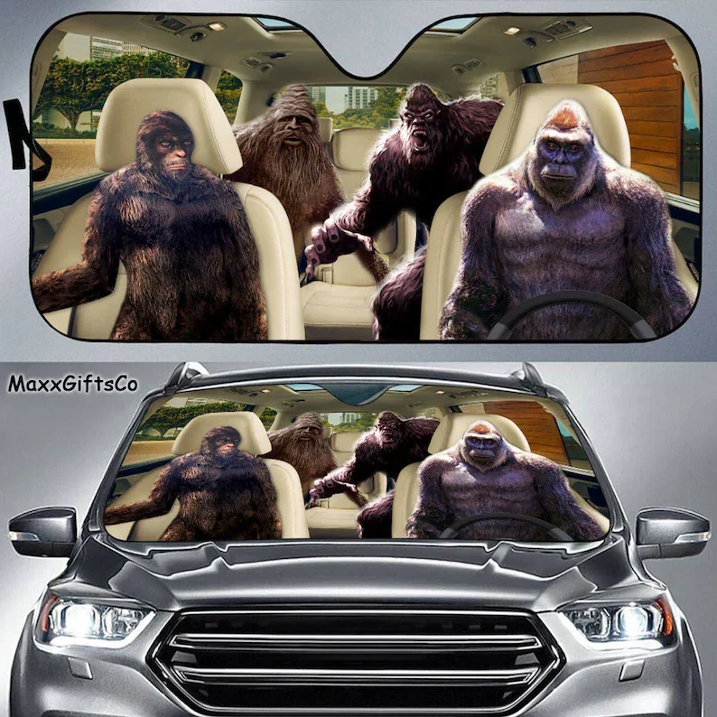 

Bigfoot Car Sun Shade Bigfoot Windshield Family Sunshade Bigfoot Car Accessories Car Decoration Gift for Dad Mom Parasol