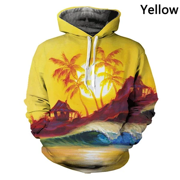 

2023 Hot Selling 3D Print Men/women HoodiesBeach Coconut Tree Pattern Fashion Print Oversized Hoodie