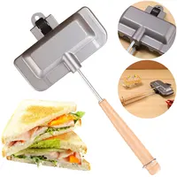 Grill Frying Pan Non Stick Aluminum Alloy Bread Toast Breakfast Machine Sandwich Maker Waffle Pancake Baking Barbecue Oven Mold 2