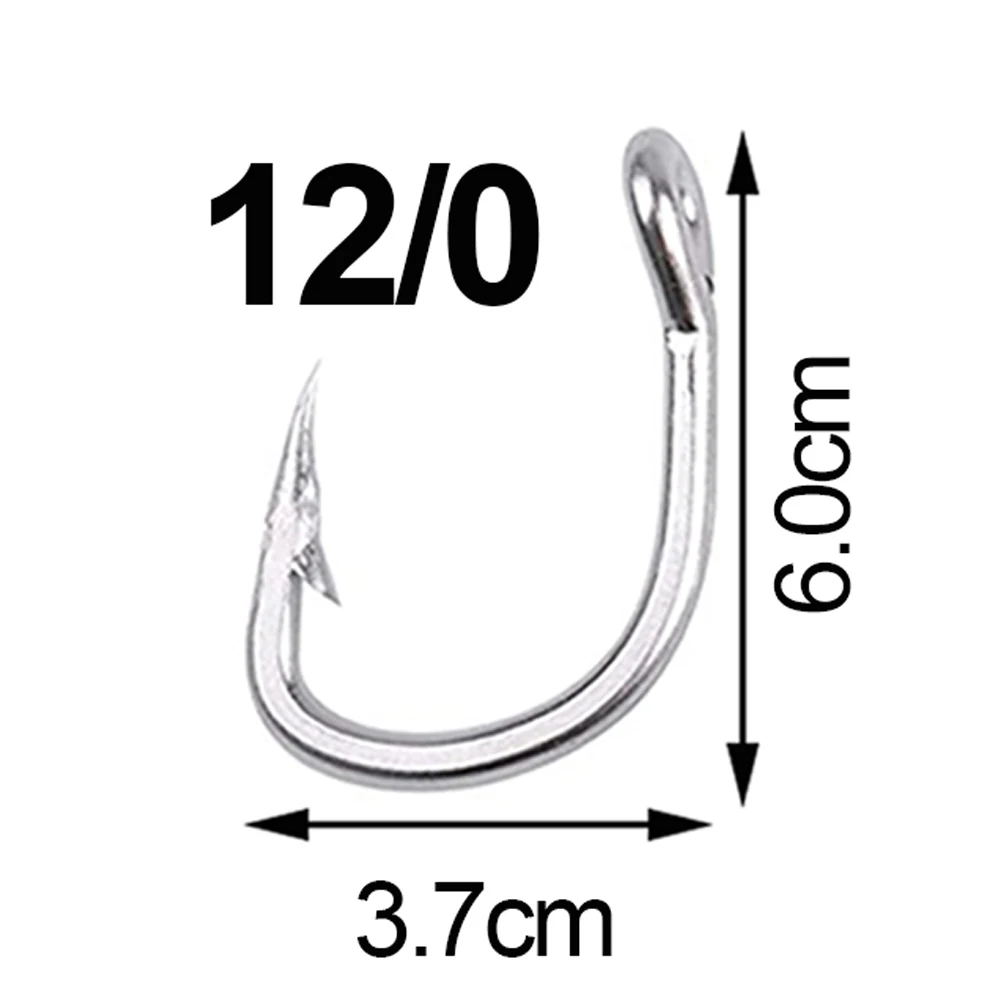 50PCS 3X Saltwater Circle Hooks Live Bait Fishing Hooks Super Stainless  Steel Big Game Fish Hooks for Tuna Fishing 2/0-12/0