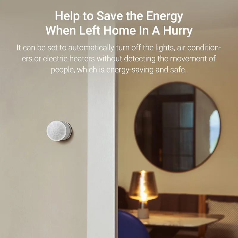 Qingping Ambient Light Sensor Smart PIR Motion Sensor Wireless Connection Work with HomeKit Thread smart motion sensor