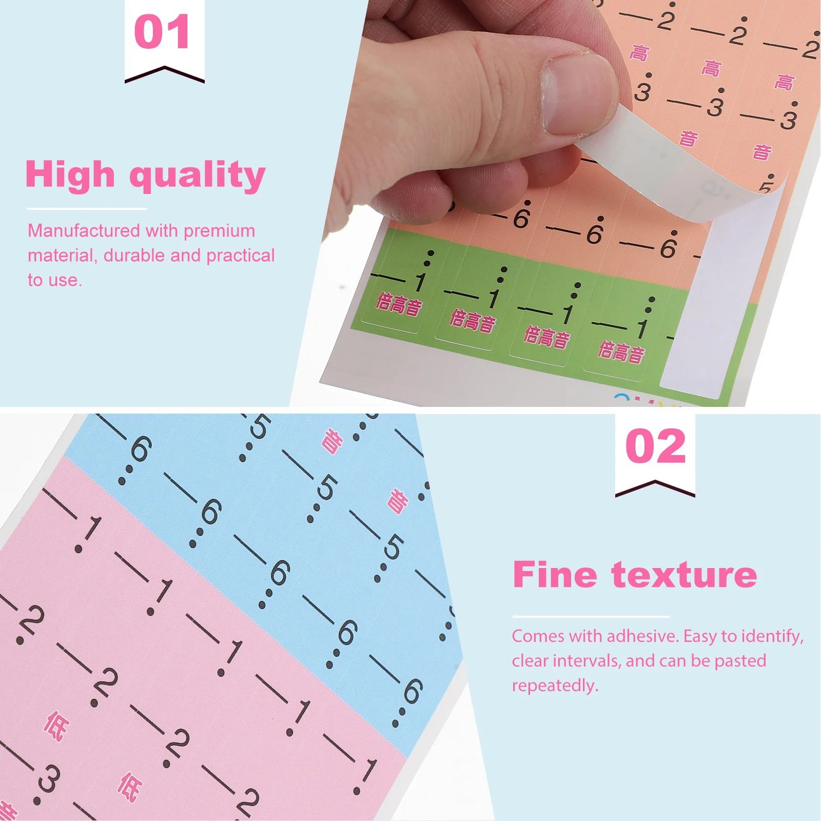 Guzheng Scale Note Stickers 2Pcs for Beginner Practice ancient zither,guzheng strings,guzheng finger guard,guzheng cleaning brush
