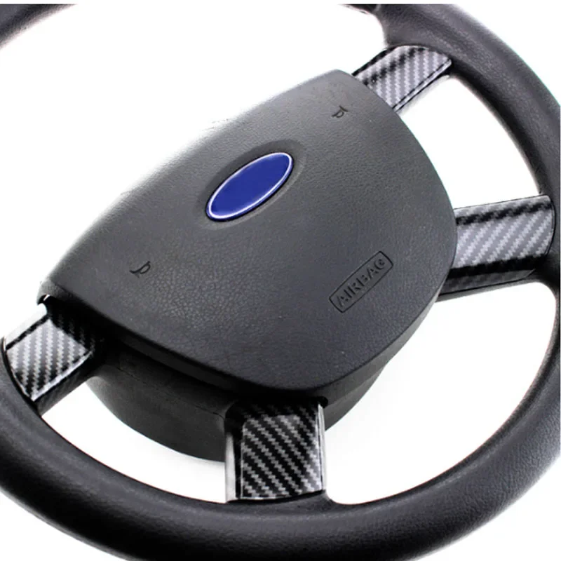 4Pcs/Set Interior Car Steering Wheel Panel Cover Trim Sticker For Ford Focus 2 MK2 2005-2011 Accessories interior mouldings car moulding decoration interior moulding trim strip car styling stickers