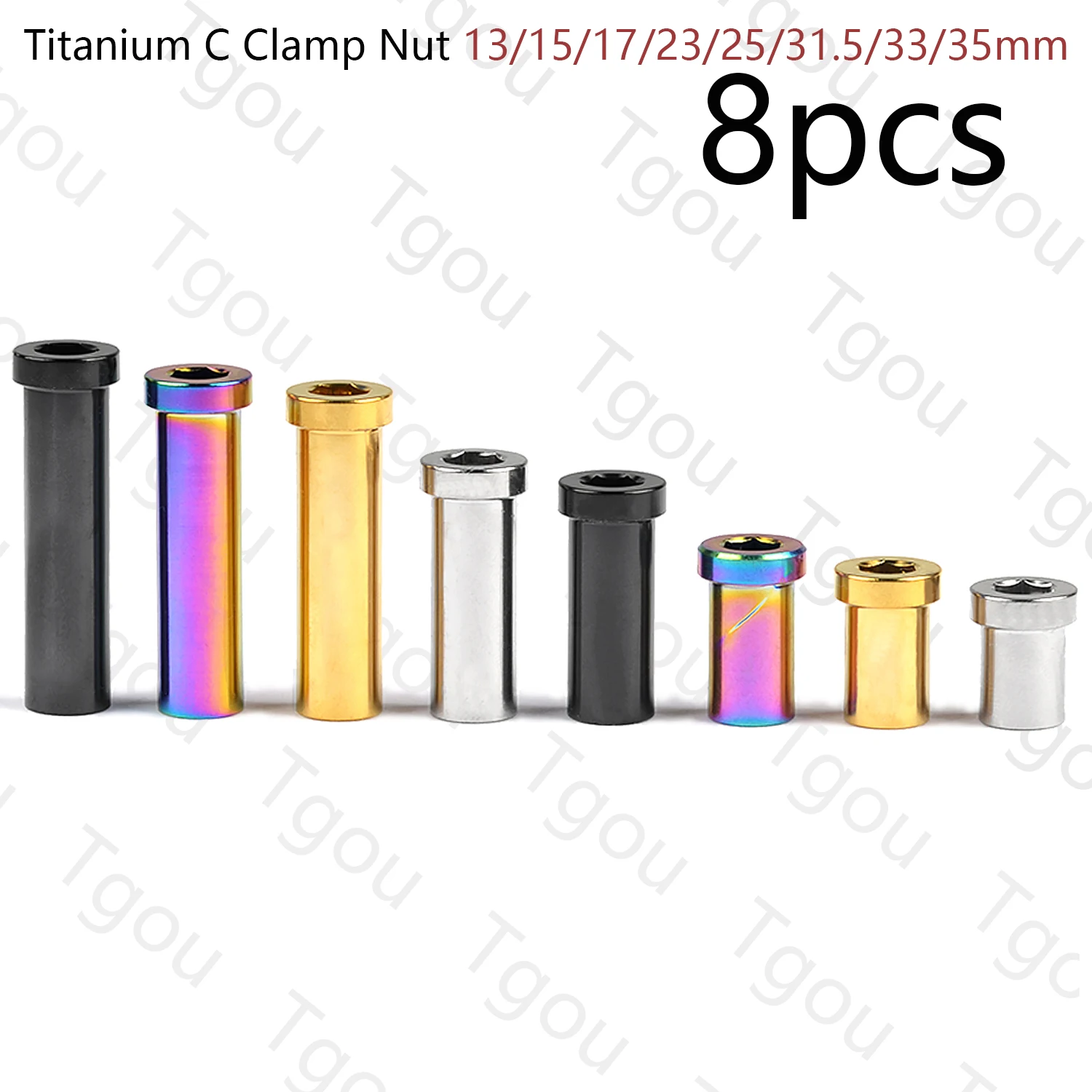 

Tgou M6 Ti Nut Full Length 13 15 17 23 25 31.5 33 35mm for Road Bicycle Brake Caliper C Clamp Fix 8pcs