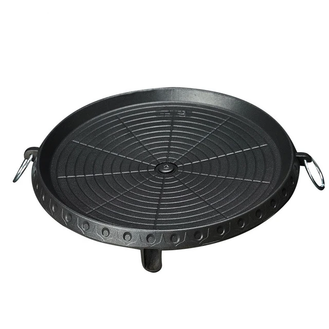 Korean BBQ Grill Pan, Stovetop Korean BBQ Non-stick Round Barbecue Grill  Pan, Smokeless Barbecue Plate for Indoor Outdoor Grilling, Stovetop Grill