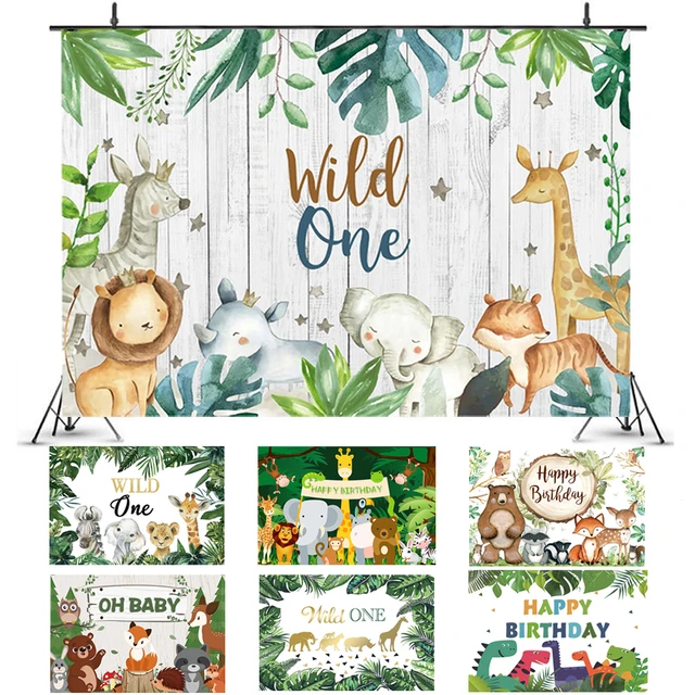 BIRTHDAY INVITATIONS 1st Birthday,Cute Jungle Animals,Wild One