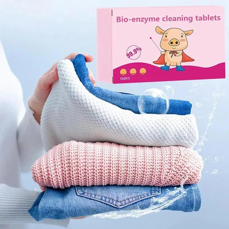 

Bio-Enzyme Cleaning Tablets Multi-Functional Laundry Cleaning Stain Remover Decontamination Cube Cleaning Effervescent Tablet