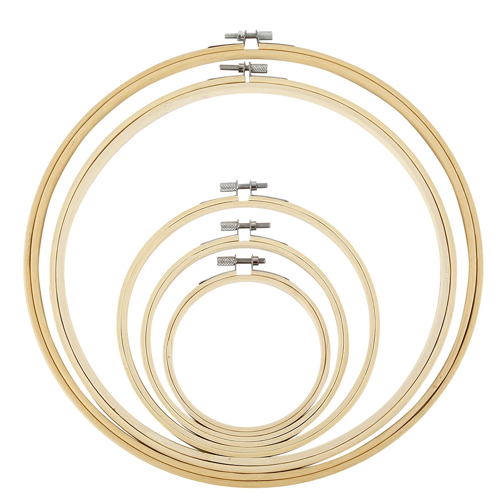Embroidery Hoop Embroidery Tool 5pcs 13-30cm Wooden for DIY Cross Stitch