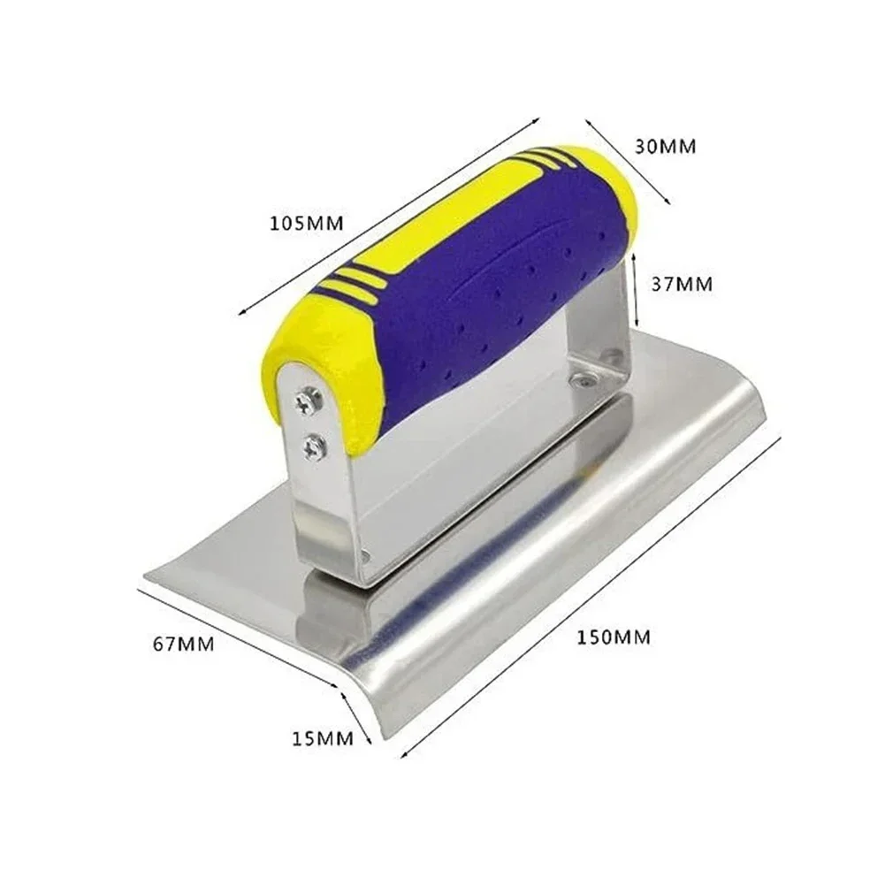 1pc Concrete Hand Steel Edger Curved End And Radiused Edge Design Ergonomic Handle Plaster Trowel tools