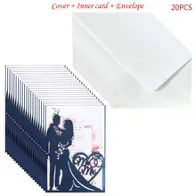  20pcs/set Laser Cut Mr & Mrs Wedding Invitations Card Invite Envelopes Kit Bridal Shower Engagement Party Supplies Dropship 