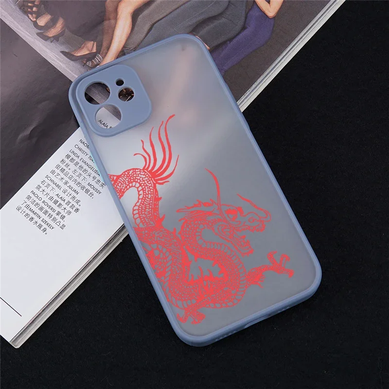 Unique Aesthetic Red Dragon Phone Case with Soft Bumper Back Cover