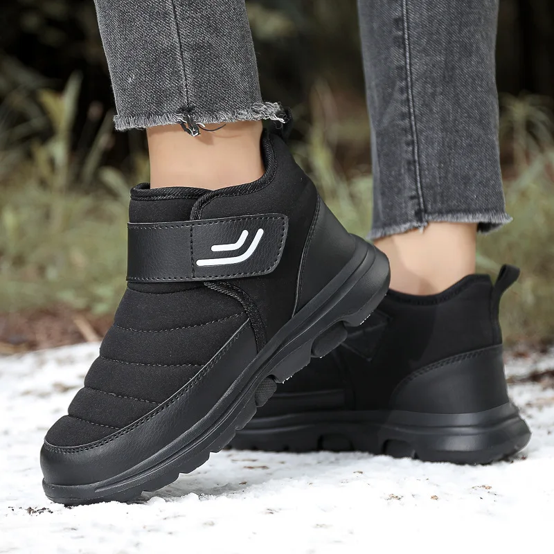 Outdoor New High-top Snow Boots for Men and Women Winter Plus Velvet Black Cotton Shoes Non-slip Cold-proof Casual Couple Shoes