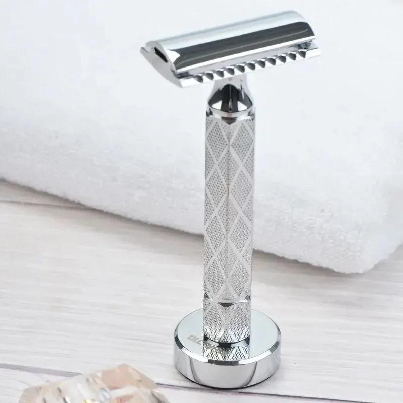 YAQI Lightweight Chrome Color Mens Shaving Safety Razor Stand For Portable Travel Durability Aluminum Minimalism Razor Stand