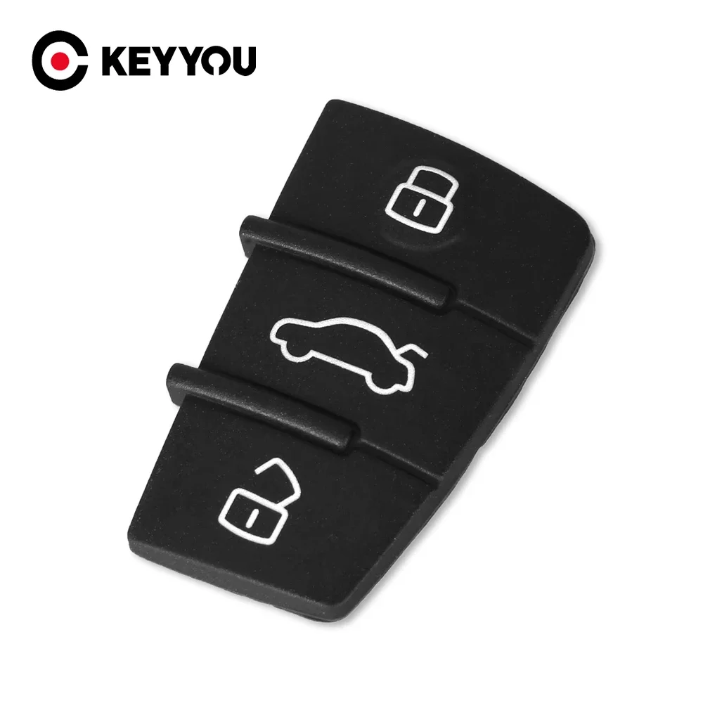 Keyyou 2 Pezzi Per Audi 3 Pulsanti Portachiavi In Gomma Per Audi A3 A4 A5 A6 A8 Q5 Q7 Tt S Line Rs Skin Jacket Cover