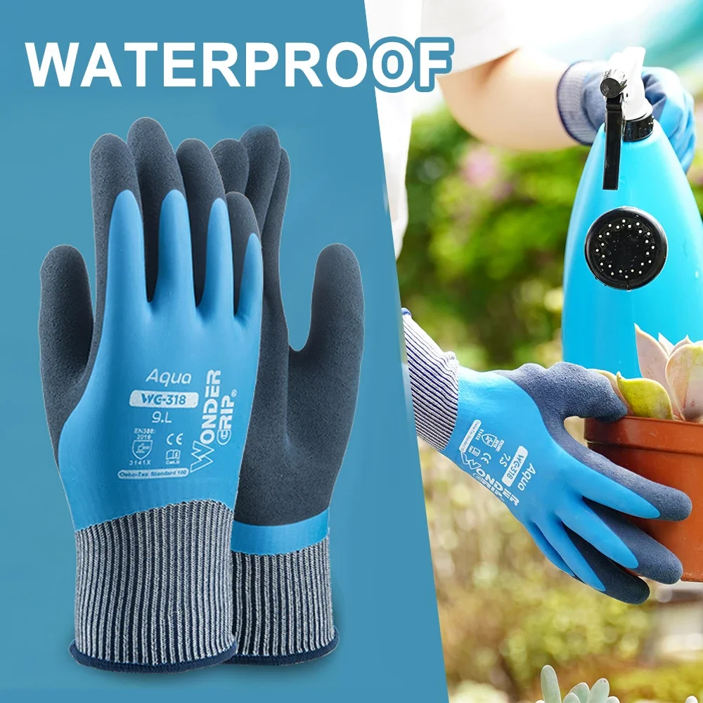 Latex Waterproof Coated Nylon Work Gloves Coldproof Protection Gardening Gloves safety gloves protective gloves garden work gloves horticultural gloves