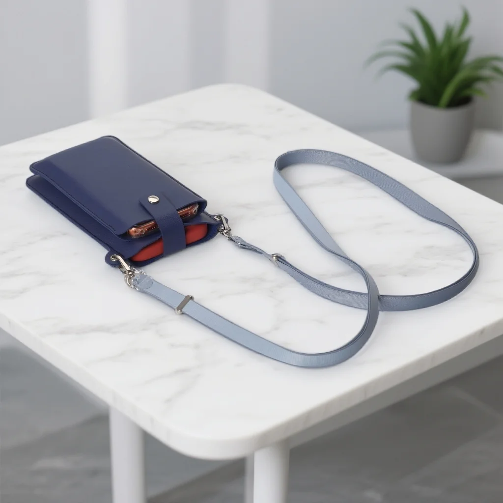 Stylish Magnetic Crossbody Neckband Phone Wallet Leather Case & Universal Lanyard