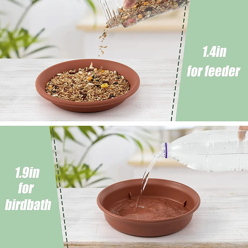 Bird feeder 2 Bird Trays Tree Mounted for Bird Feeder Bath Bowl Installed on Wooden Fence Wall Tree Deck Stakes