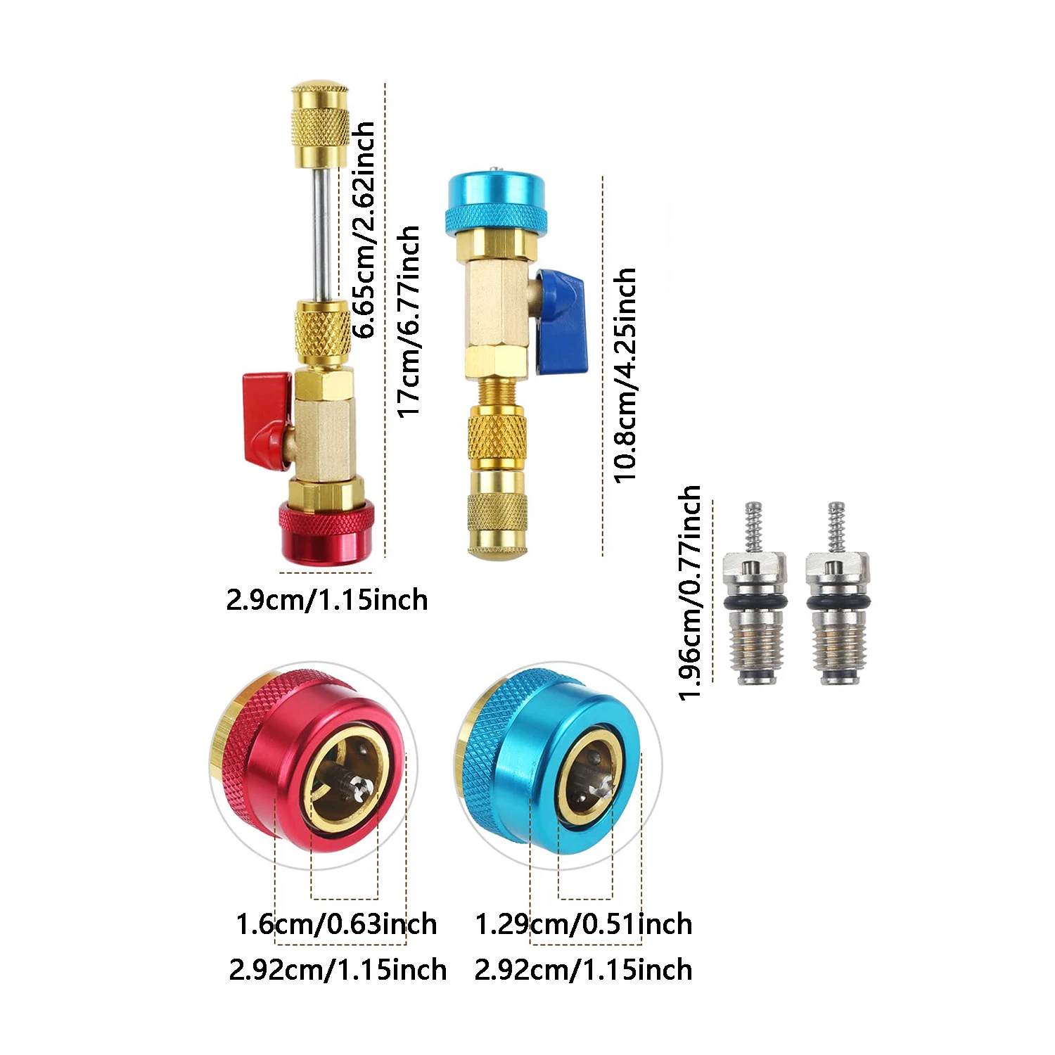 R134a R12 Valve Core Remover Installer Car Air Conditioning Valve Core Quick Remover Installer High Low Pressure Repair Tool