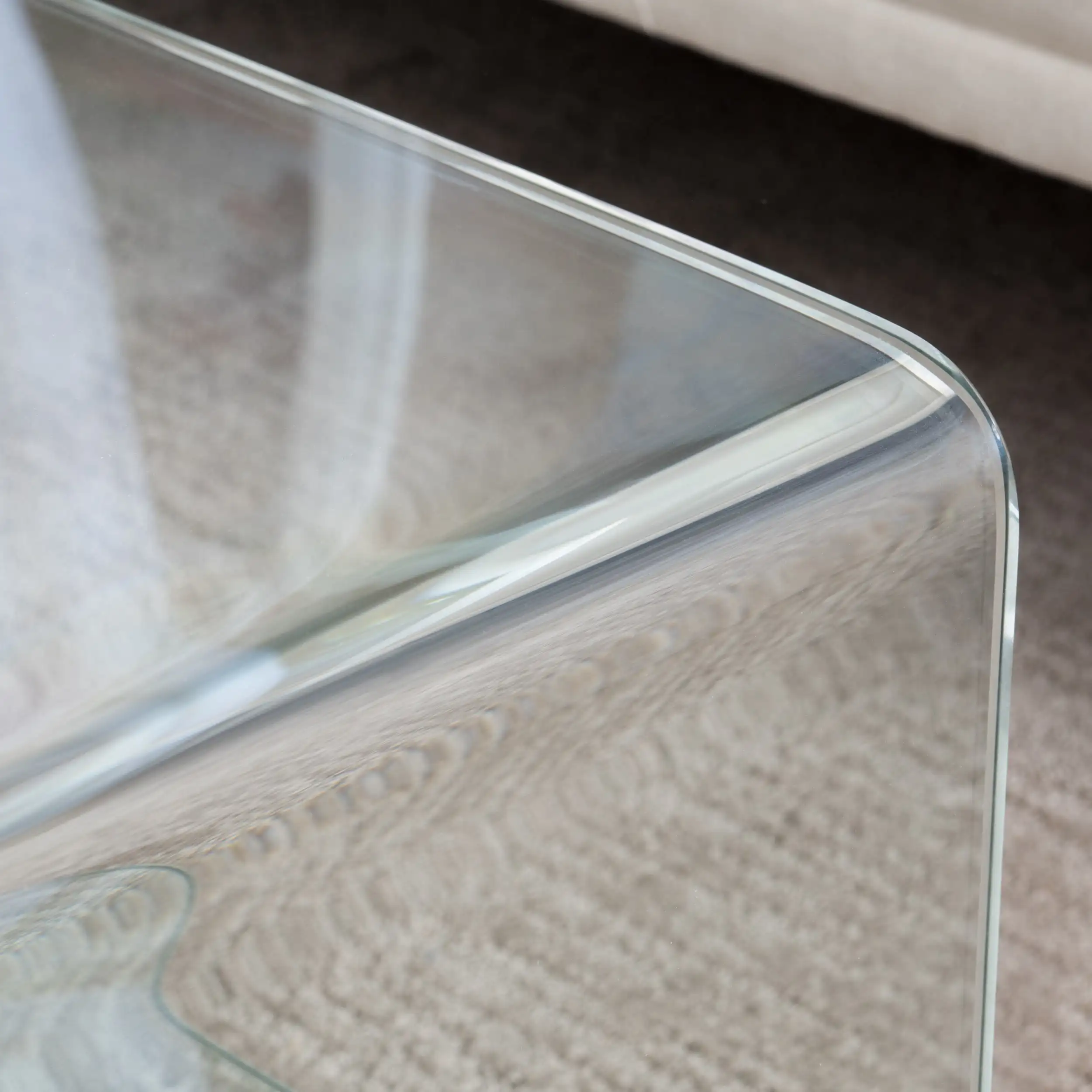 Noble House Roman Glass Coffee Table with Shelf  Clear glass and aluminum leg frames Stylish and modern 6
