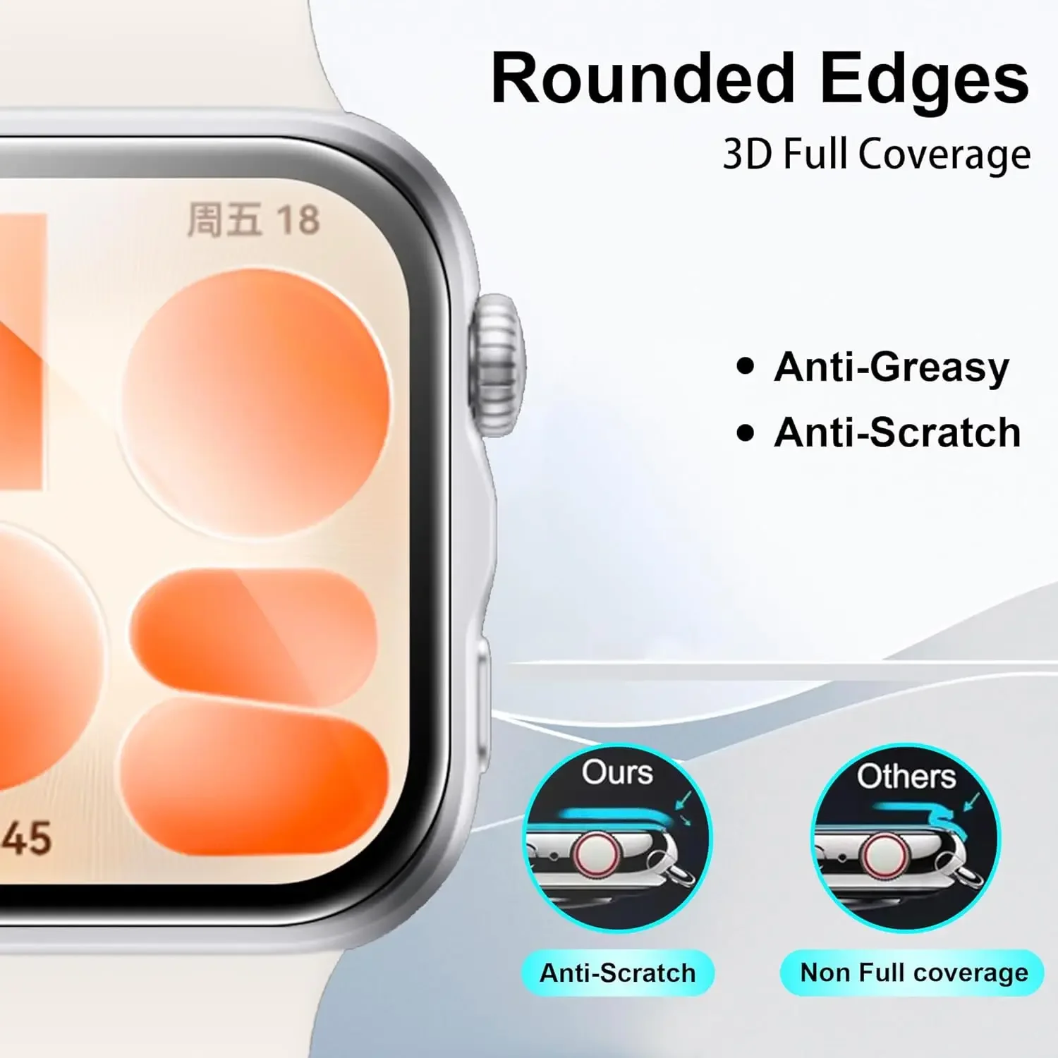 Premium 3D Curved Smartwatch Protective Screen Film