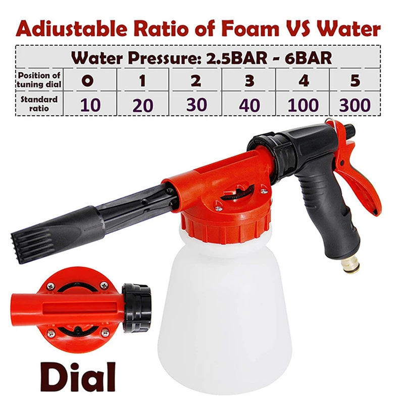 Low Pressure Car Wash Foam Water Gun Foam Cannon Snow Foam Lance Garden  Water Hose Watering Water Sprayer Bottle Dropshipping