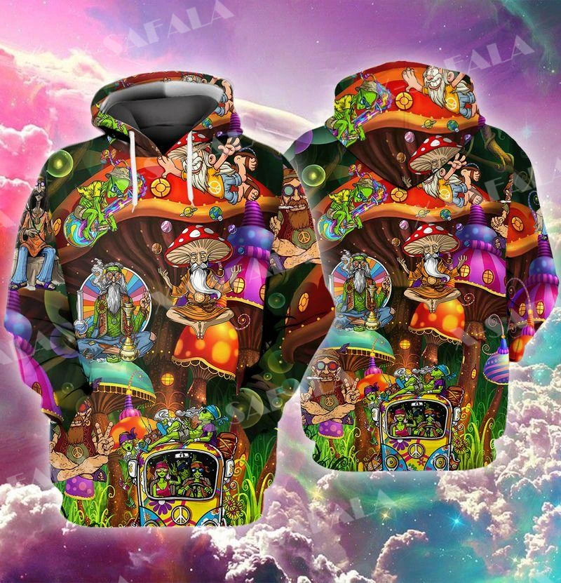 

Psychedelic NatureTrippy Mushroom Peace Love 3D Printed Hoodie Man Women Harajuku Outwear Hooded Pullover Tracksuits Casual-1