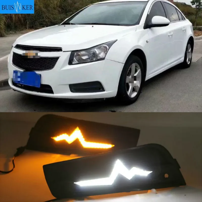 

Светодиодный ные дневные ходовые огни DRL для Chevrolet Cruze 2009-2014, высокопрофильные Противотуманные фары DRL с затемненным поворотным сигналом