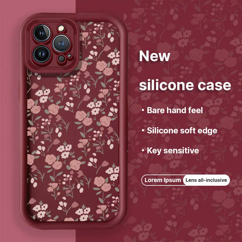 Silicone Floral Flower Phone Case - Elegant and Protective Design