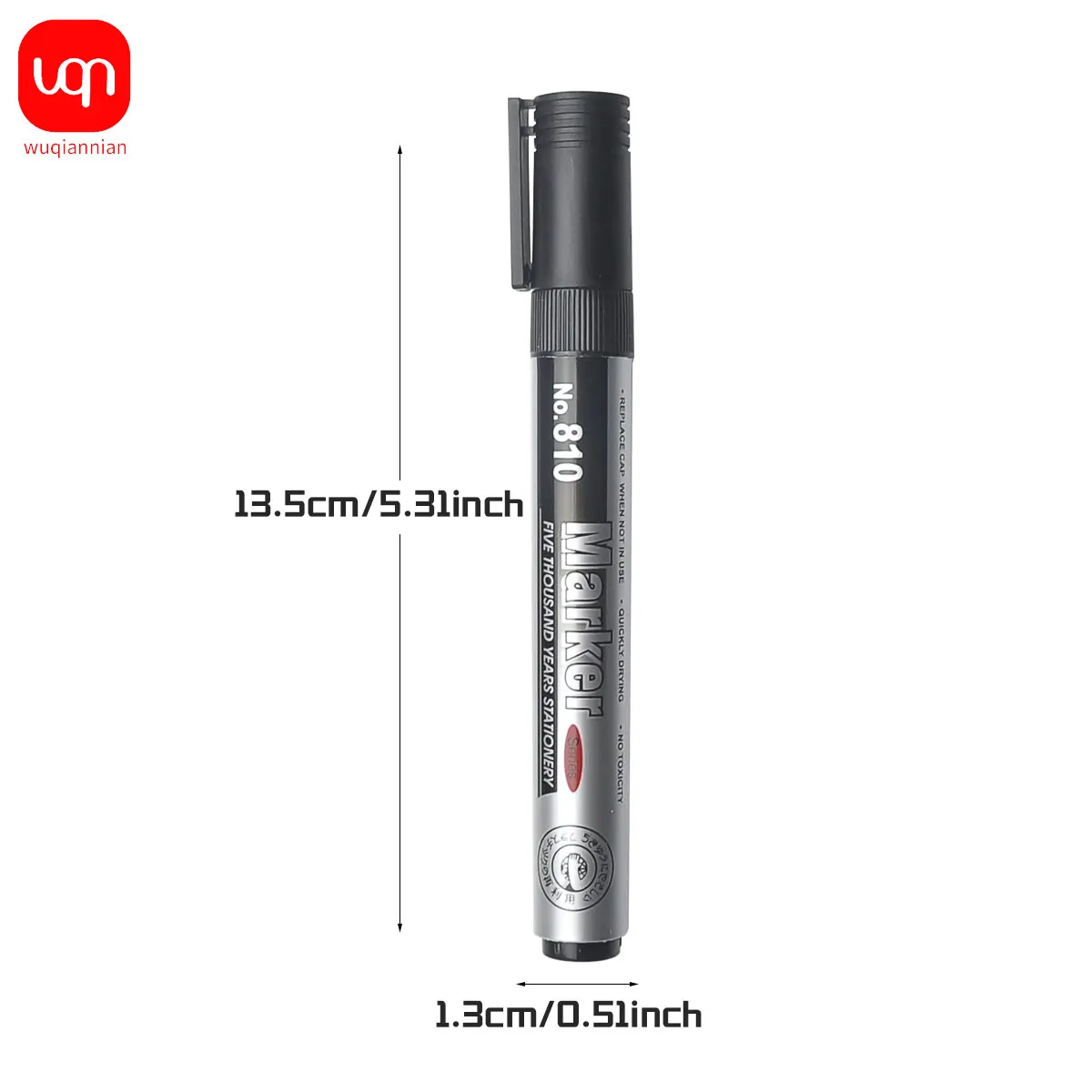 WQN-2/5/10PCS Pennarelli permanenti con inchiostro nero ad asciugatura rapida per legno, vetro e metallo resistenti allo sbiadimento e asciugare rapidamente - immagine 3