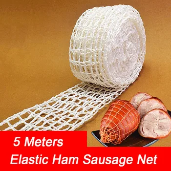 3/5/8m Meat Netting Roll Elastic Ham Sausage Net Hot Dog Sausage Packaging Net Kitchen Accesories Cotton Meat Net Cooking Tools