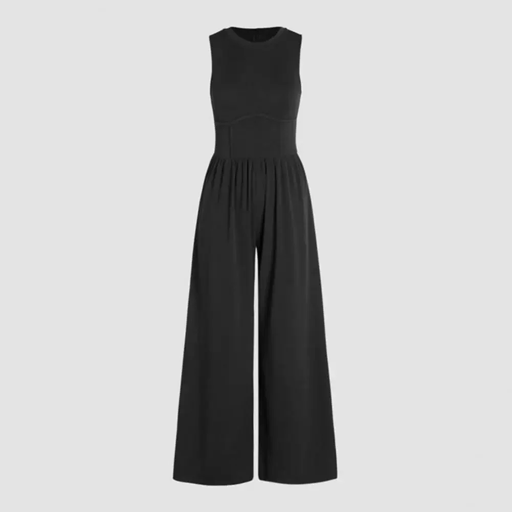 Women’s Viral Jumpsuit – Sleek Wide-Leg Tummy Control back zipper jumpsuit