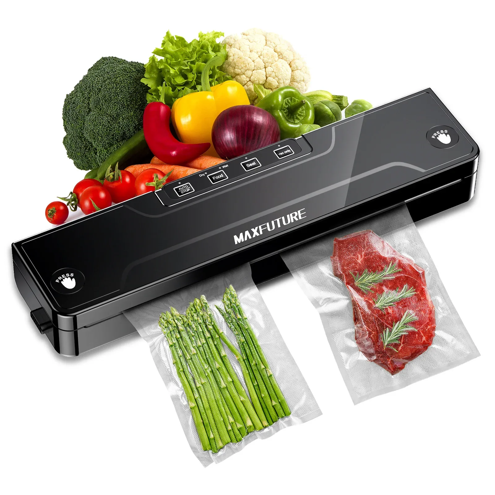 

Automatic Food Vacuum Sealer with Bag Powerful Packaging Machine Dry / Wet / Soft / Powder Food Preservation Vacuum Machine