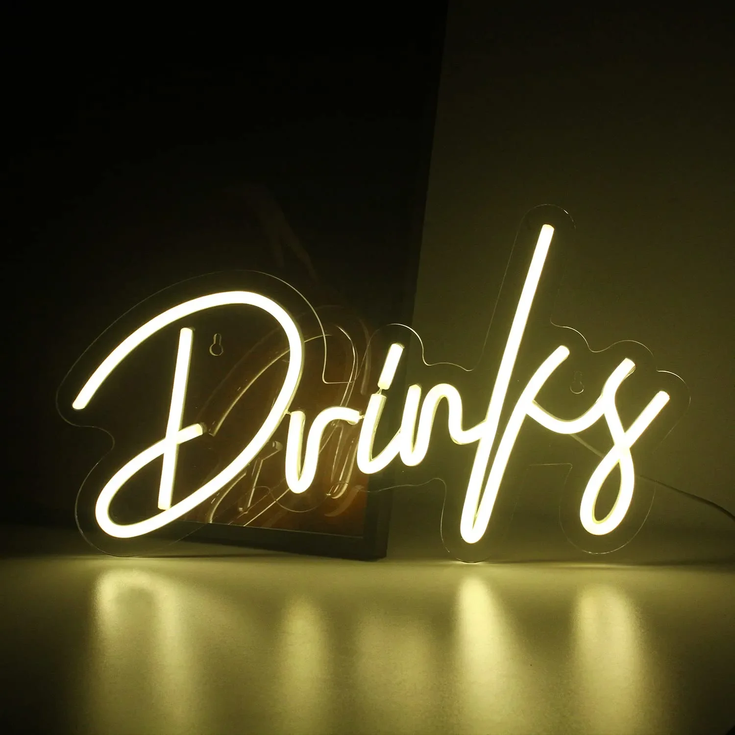 

Bar Sign Warm White Neon Light Drinks Letters LED Neon Bar Signs USB Powered Light Up Wall Decor for Teen Boys Room Bedroom