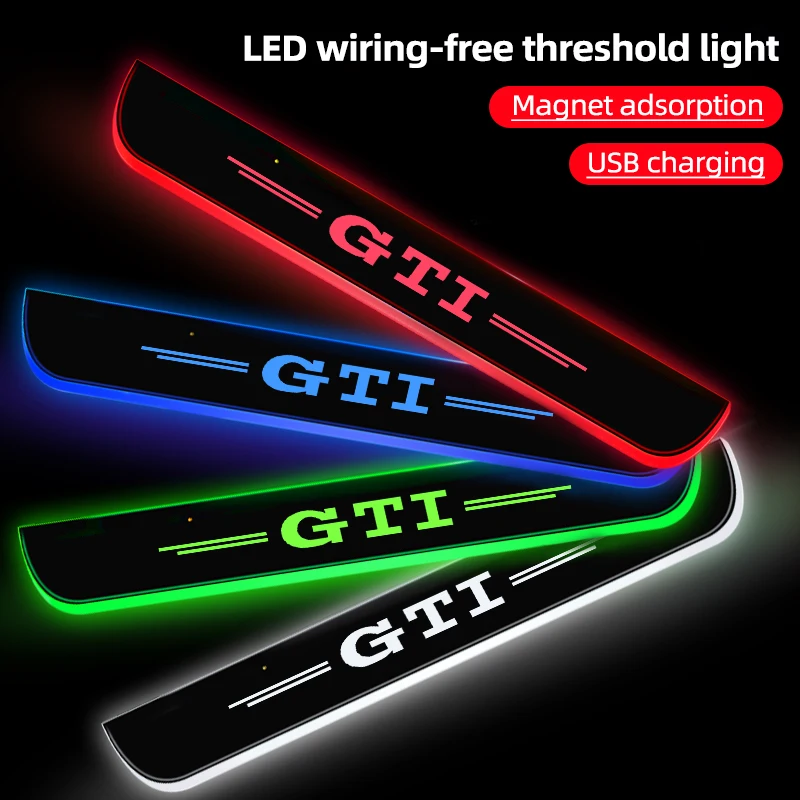 Car Scuff Plate Pedal Door Silk Pathway Light Per Gti Vw Polo Golf R400 Tcr Mk2 Mk4 Mk5 Mk6 Pedal Silk Pathway Light Accessori