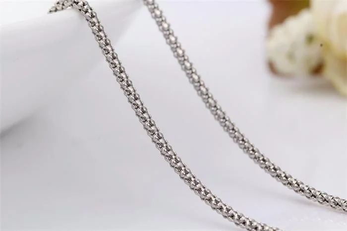 40cm-50cm 1,3mm 1,6mm Breite Echte 925 Sterling Silber Rhodium-Plattierte Popcorn-Kette Kurze Choker-Halskette Damen Mädchen Schmuck Geschenk – Detail 21