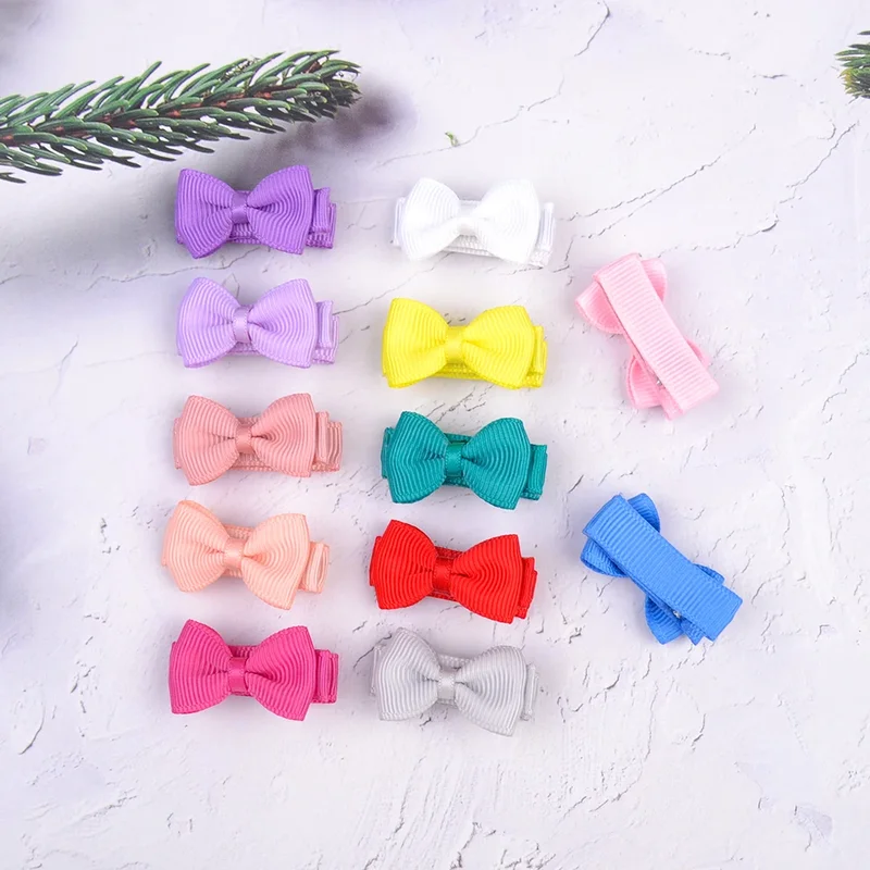 1.2 Inches Solid Colors Mini Hair Bows