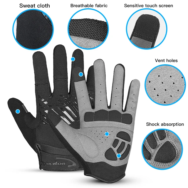 Mountain Bike Touch Screen Cycling Gloves Breathable Shock Absorption Sports Fitness Spring Summer Riding Gloves Hiking Gloves 3