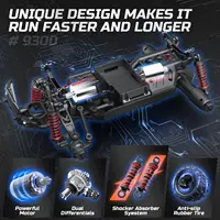 DEERC 9300 1:16 Scale RC Car, 40 KM/H, 4WD Off-Road Monster Truck, 2.4GHz, 2 Rechargeable Batteries 2