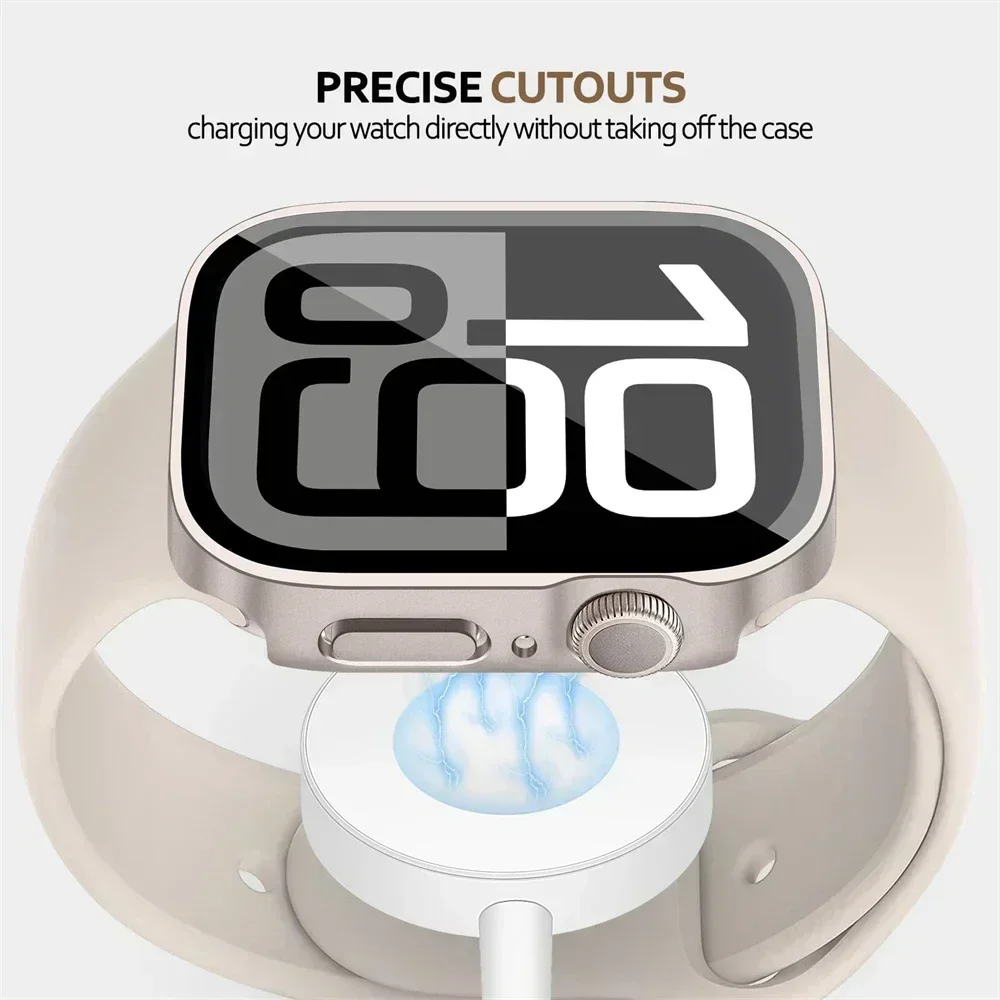 Premium Tempered Glass Bumper Cover for Apple Watch - Ultra Clear Screen Protector