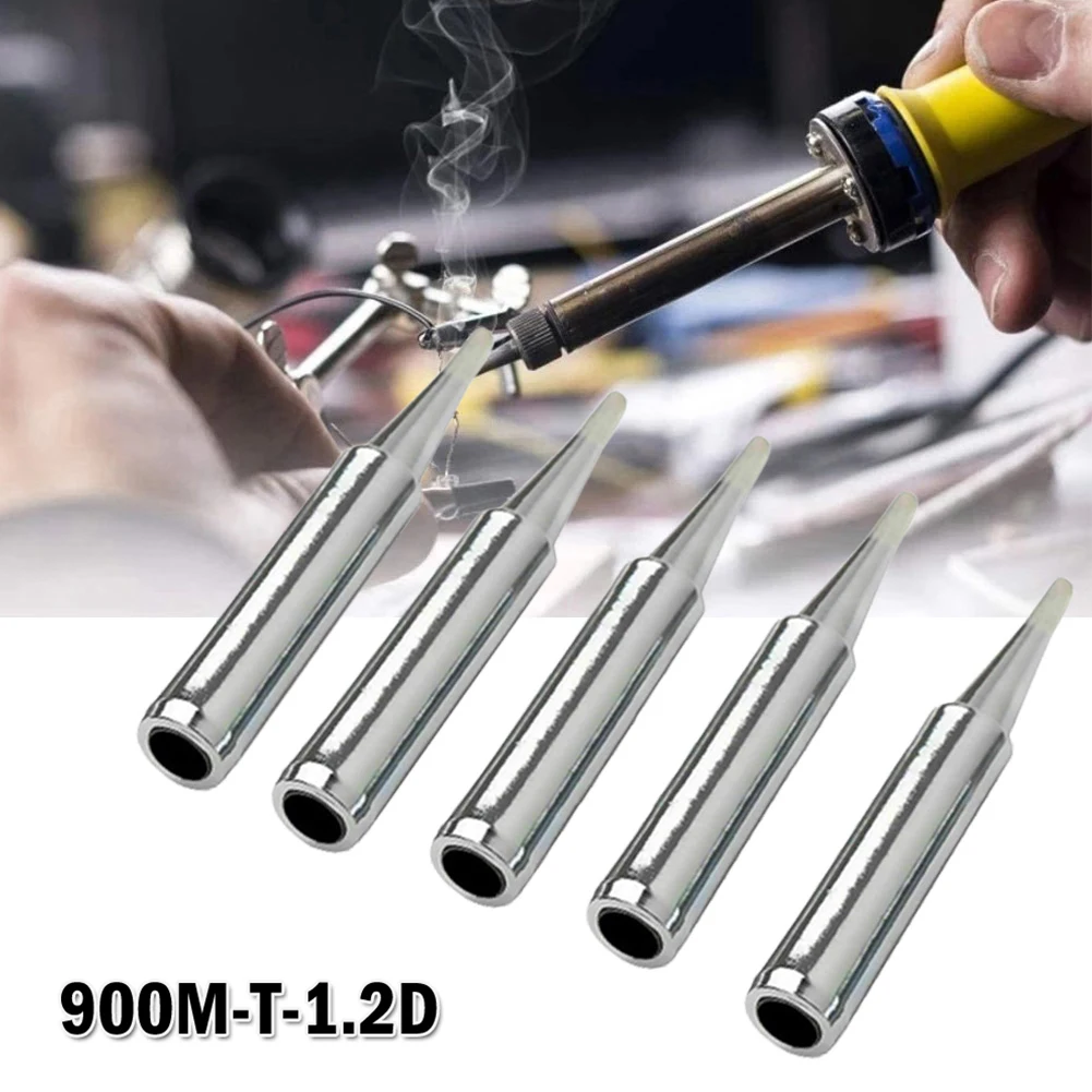 Welding Tool Soldering Iron Tips Zinc-coated 5Pcs 900M-T-1.2D Durable Environmentally Oxygen-free 898 902 850 852