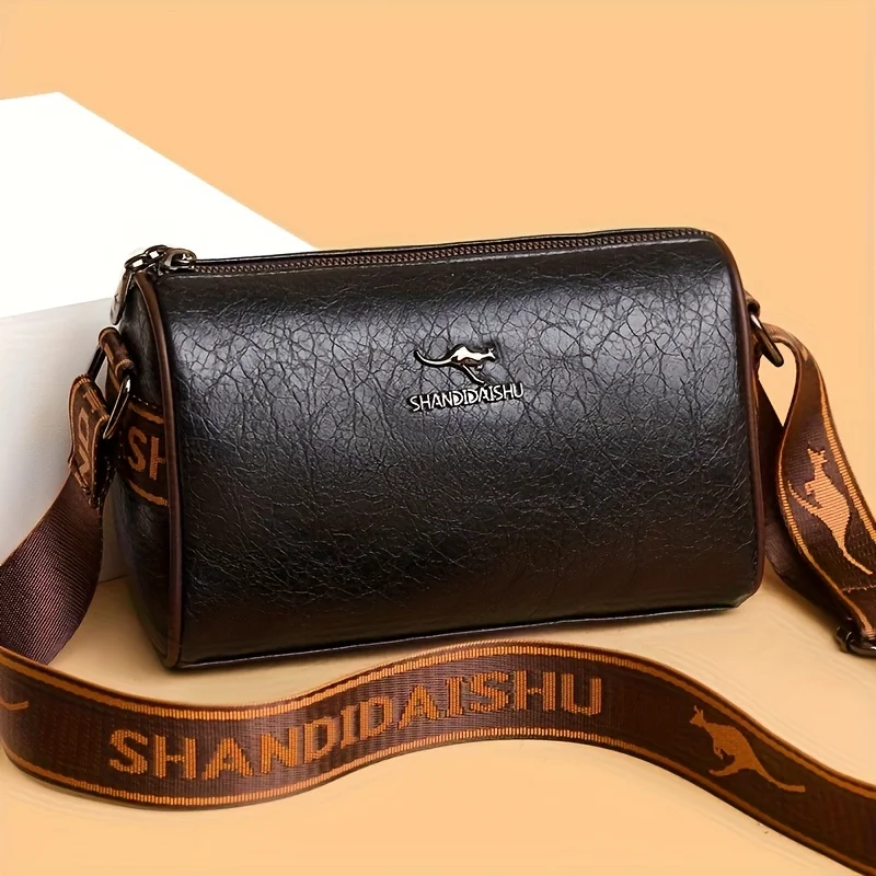 Kel Handyly Solid Color Pu Leather Shoulder Bag, Fashion Versatile Large Capacity Pillow CrossBody Bags, Suitable for Daily Use