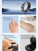 R08 Smart Ring For Men Women Touch Control Function Health Monitor IP68 5ATM Waterproof Skin Temperature Measure Smart Ring New - Image 2