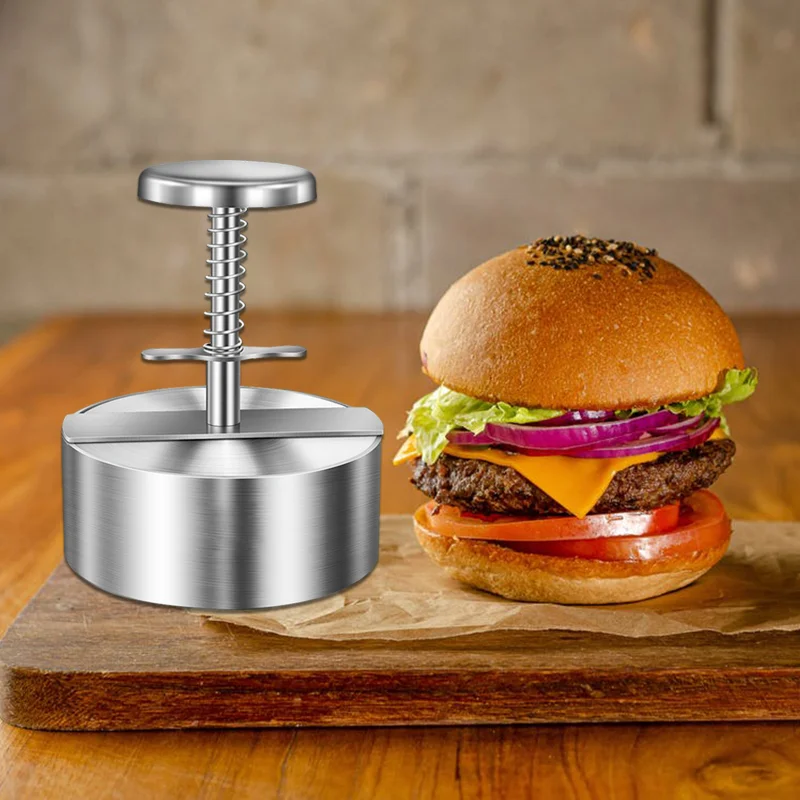 Adjustable Hamburger Patty Maker 115mm Stainless Steel Burger Press Patty Making Molds Patties for Beef, Vegetables, Meat, BBQ