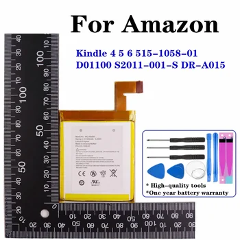 High Quality Phone Battery For Amazon Kindle 4 5 6 D01100 515-1058-01 MC-265360 S2011-001-S DR-A015 Battery + Free Tools