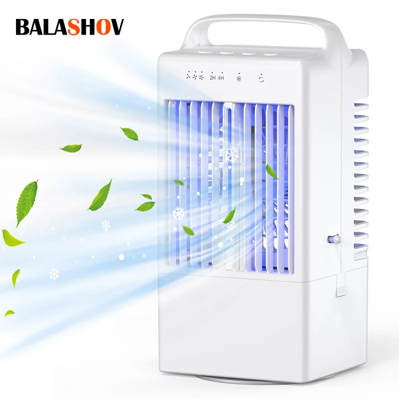 Small Electric Fan with Water and Ice Office Air Conditioning Fan Air-conditioning Fan Desktop USB Portable for Home Bedroom