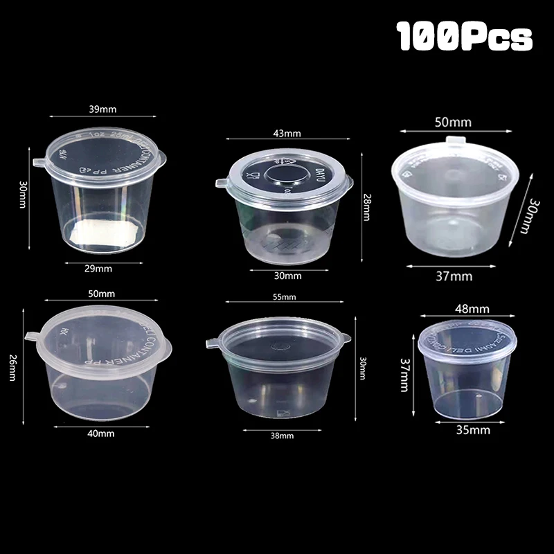 Wholesale 100pc Food Container Set CLEAR W/RED LID